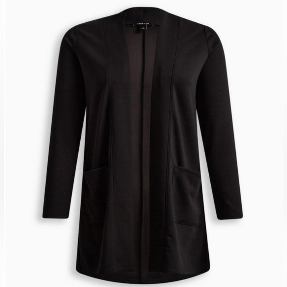 Torrid Studio Cupro Open Front Cardigan EUC Black Plus Size 4